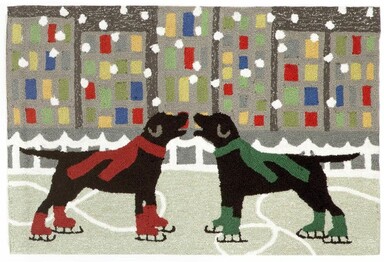 Trans Ocean Frontporch Holiday Ice Dogs Multi 152644